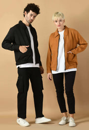 Brown bomber unisex jacket by offmint
