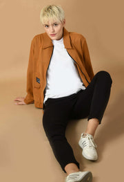 Brown bomber women's jacket by offmint