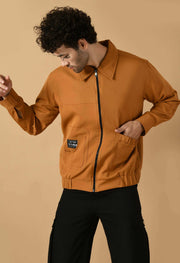 Brown color men's bomber jacket 