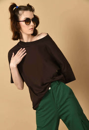 Brown color oversized t-shirt 