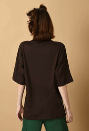 Brown cotton oversized t-shirt 