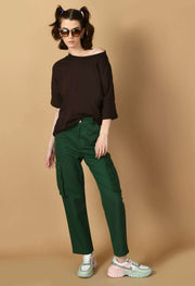 Brown kimono oversized t-shirt 