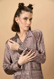 Brown line white co-ord set by offmint