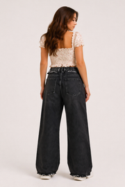Black Riot Stitch Jeans (Womens)