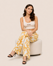 Lemon Luxe Printed Trousers