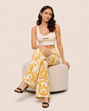 Lemon Luxe Printed Trousers