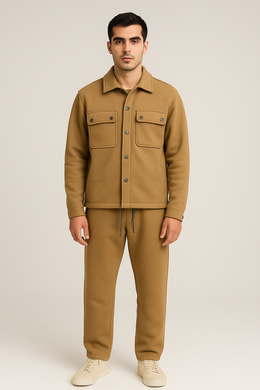 Camel Overshirt Co-ord Set
