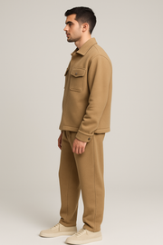 Camel Overshirt Co-ord Set