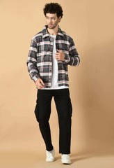 Check printed overshirt by offmint