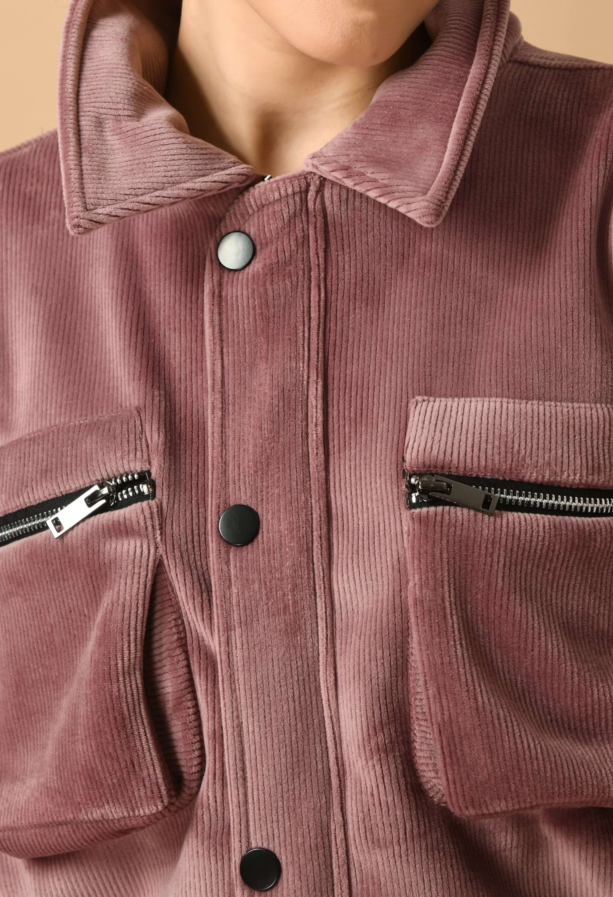 Mauve Corduroy Jacket By Offmint