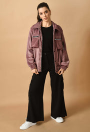 Mauve Corduroy Jacket By Offmint
