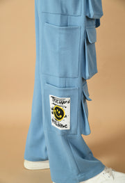 12 Pocket's Sky Blue Shirt Co-ord Set By Offmint