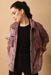 Mauve Corduroy Jacket By Offmint