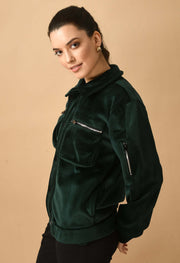 Forest Green Corduroy Jacket By Offmint