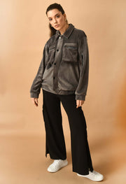 Grey Corduroy Jacket By Offmint