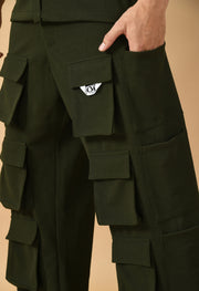 Olive Green Shirt Co-ord Set By Offmint