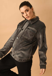Grey Corduroy Jacket By Offmint