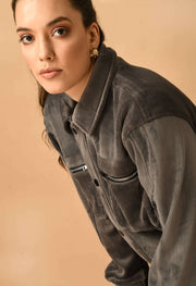 Grey Corduroy Jacket By Offmint