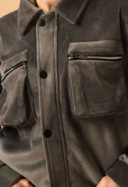 Grey Corduroy Jacket By Offmint