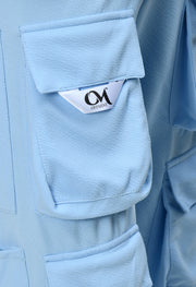 12 Pocket's Sky Blue Shirt Co-ord Set By Offmint