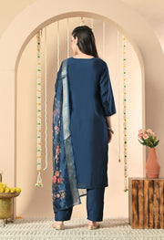 Midnight Blossom Kurta Set