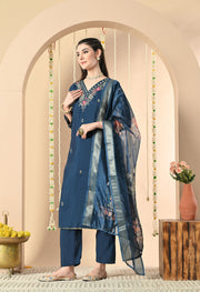 Midnight Blossom Kurta Set