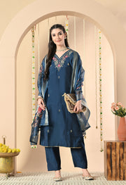 Midnight Blossom Kurta Set