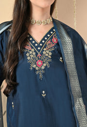Midnight Blossom Kurta Set