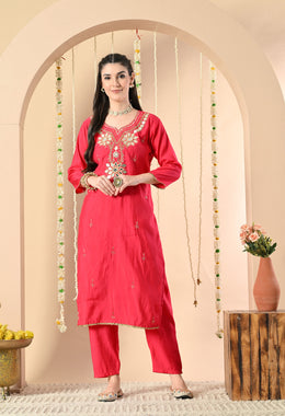 Crimson Radiance Kurta Set