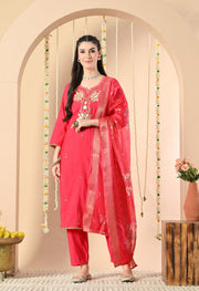 Crimson Radiance Kurta Set