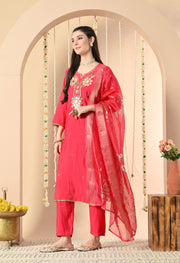 Crimson Radiance Kurta Set