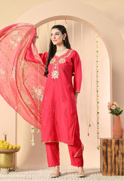 Crimson Radiance Kurta Set