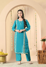 Turquoise Bloom Kurta Set