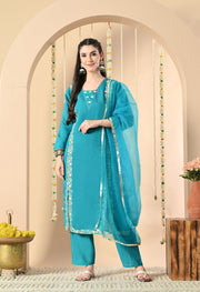 Turquoise Bloom Kurta Set