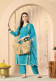 Turquoise Bloom Kurta Set