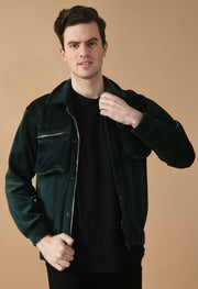 Forest Green Corduroy Jacket By Offmint