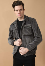 Grey Corduroy Jacket By Offmint