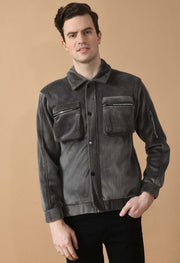 Grey Corduroy Jacket By Offmint