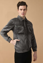 Grey Corduroy Jacket By Offmint