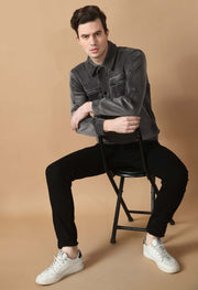 Grey Corduroy Jacket By Offmint