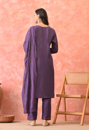 Royal Orchid Embroidered Kurta Set
