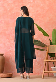 Emerald Glam Mirror-Work Co-ord Set