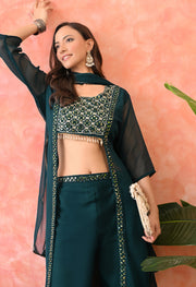 Emerald Glam Mirror-Work Co-ord Set