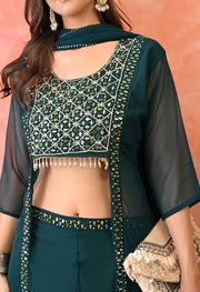Emerald Glam Mirror-Work Co-ord Set