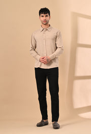 BEIGE ZEBRA PRINTED SHIRT