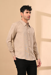 BEIGE ZEBRA PRINTED SHIRT