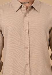 BEIGE ZEBRA PRINTED SHIRT