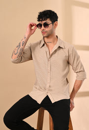 BEIGE ZEBRA PRINTED SHIRT