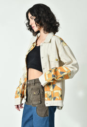 BEIGE ABSTRACT PRINTED JACKET