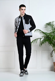 GREY AND BLACK OVERSHIRT BY OFFMINT